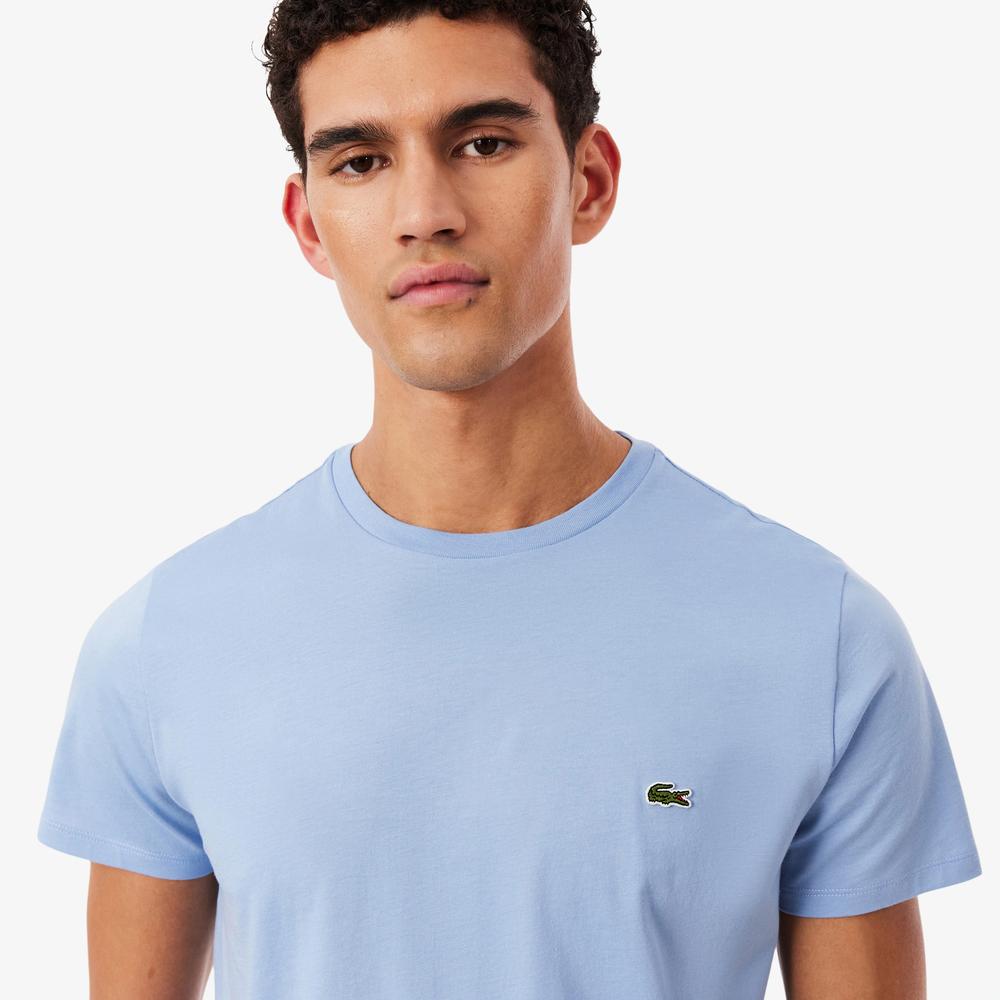 Tričko pánské Lacoste Crew Neck Pime Cotton Jersey TH6709-AEY - modré