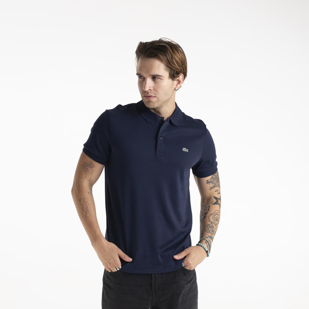 Tričko Lacoste Cotton Shirt Regular Fit DH2050-166 - tmavě modrě
