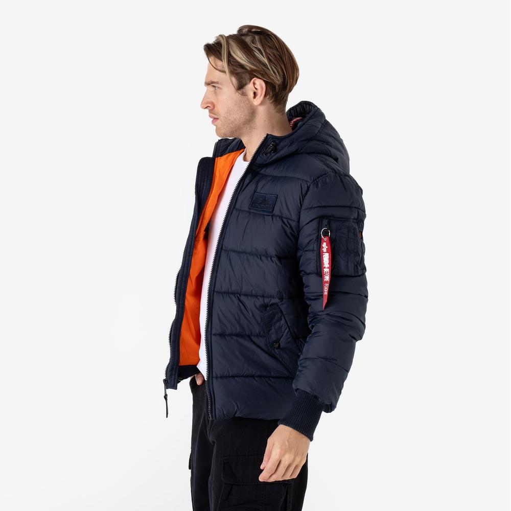 Bunda Alpha Industries Hooded Puffer 11811307 - tmavě modrě