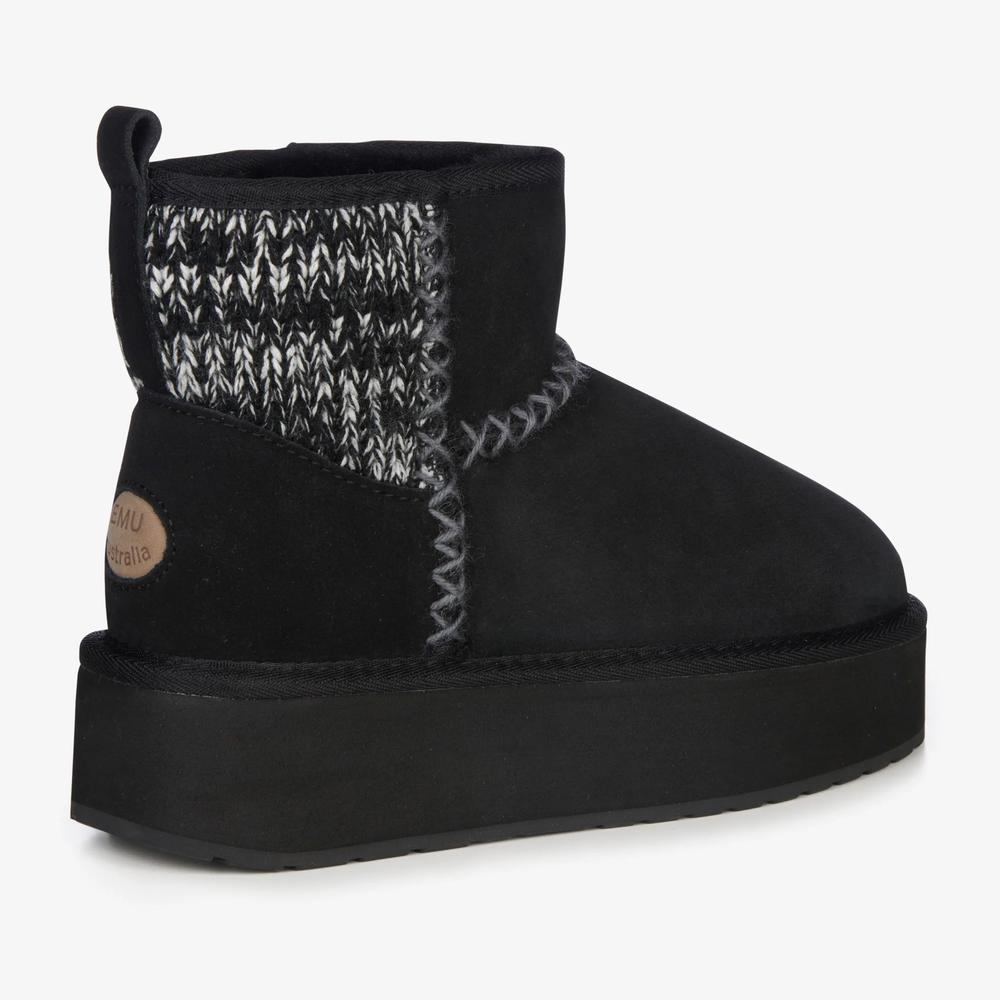 Boty Emu Australia Stinger Knit Flatform W13143BLAK - černé