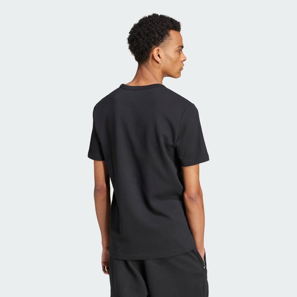 Tričko adidas Originals Trefoil Essentials Waffle IW5804 - černé