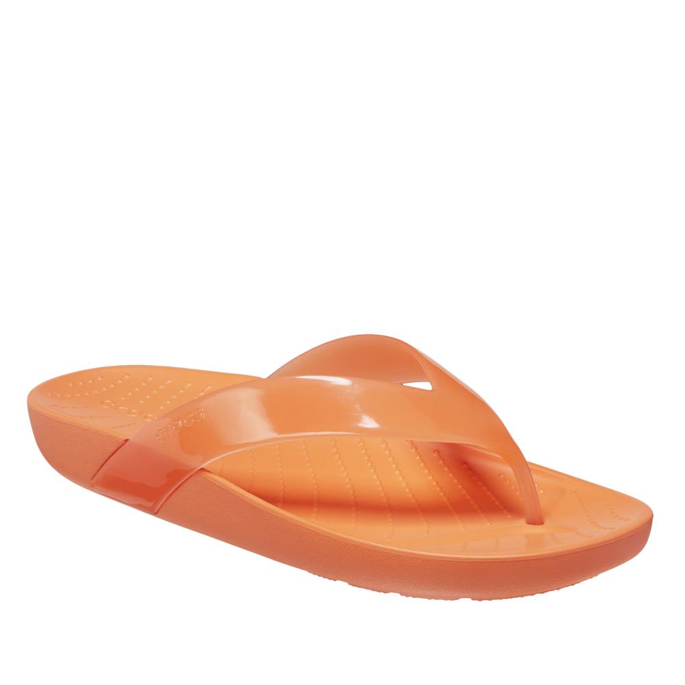 Žabky Crocs Splash Glossy Flip 208534-83I - oranžové