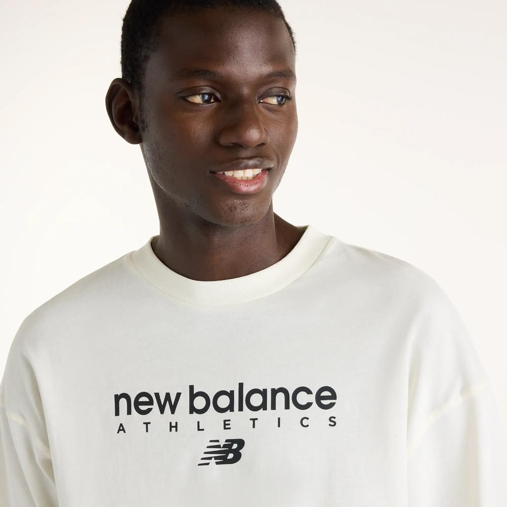 Pánské tričko New Balance Sport Linear Graphic MT62J91SAGA - bílé