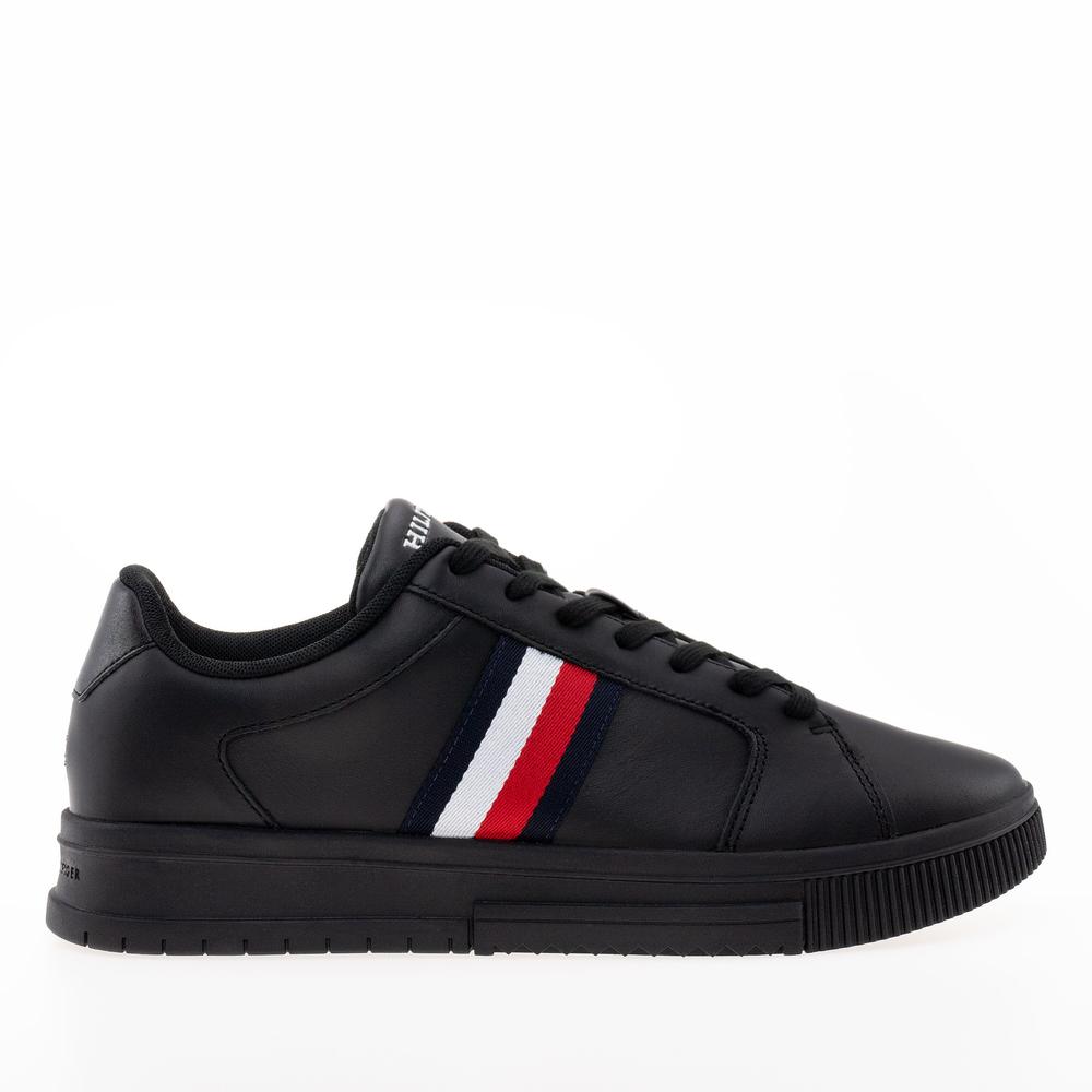 Boty Tommy Hilfiger Supercup Stripes Leather Ess FM0FM04895-BDS - černé