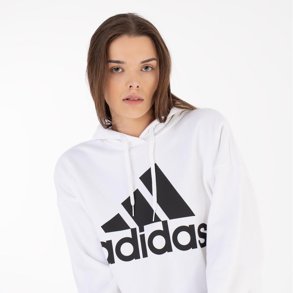 Mikina adidas Essentials Logo Boyfriend Fleece Hoodie HM1893 - bílé