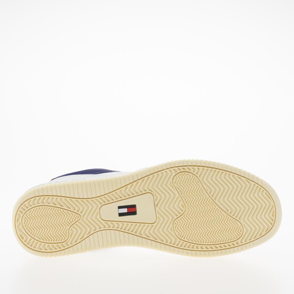Boty Tommy Jeans Premium Leather Basketball EM0EM01216-0GY - bílé