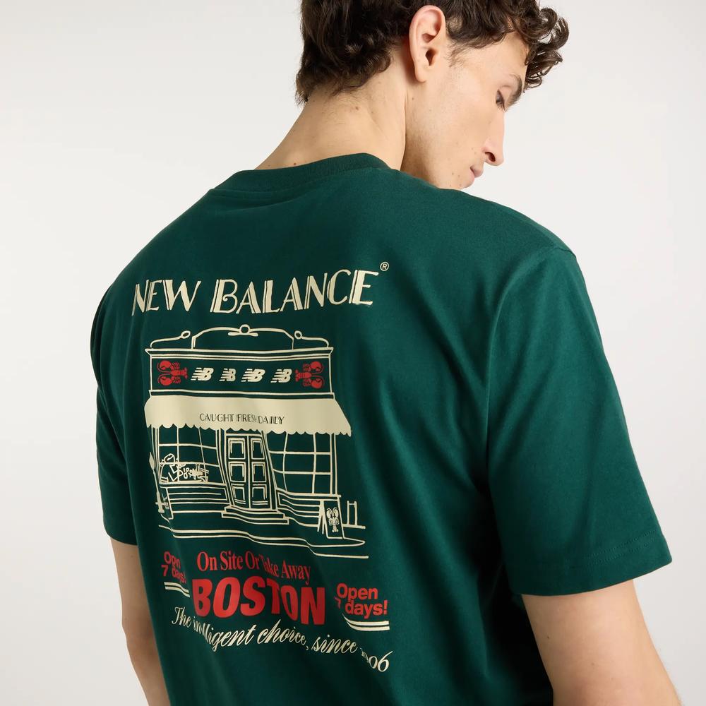 Pánské tričko New Balance Grab a Bite Boston MT62S7YPNOG - zelené