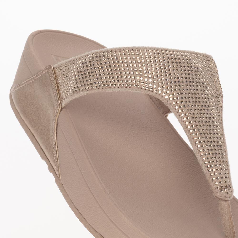 Žabky FitFlop Lulu Crystal Embellished Toe-Post Sandals EC5-323 - růžové