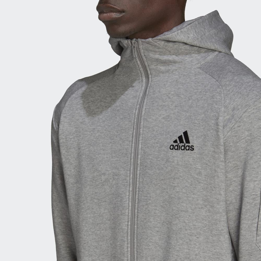 Mikina adidas Essentials 4 Gameday Full-Zip Hoodie HE1806 - šedivé