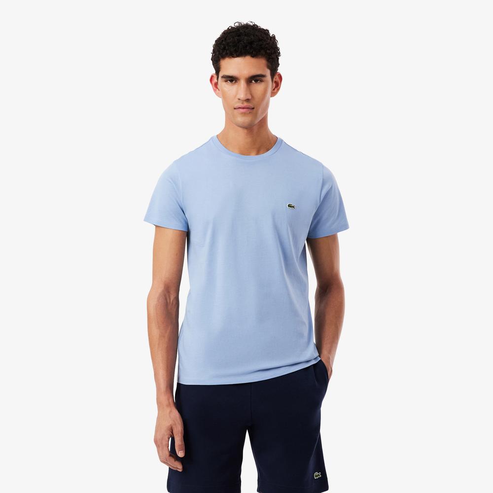 Tričko pánské Lacoste Crew Neck Pime Cotton Jersey TH6709-AEY - modré
