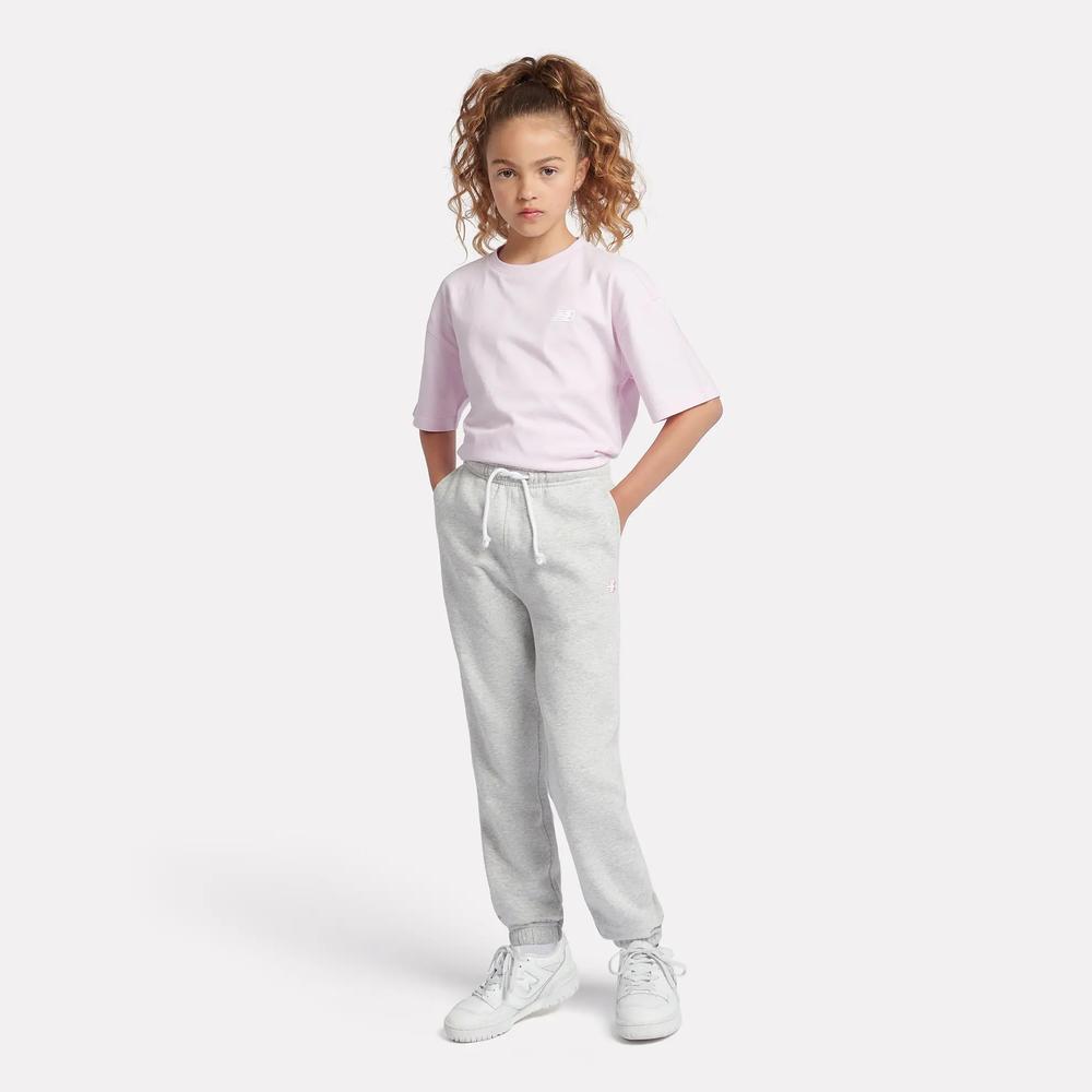 Dětské kalhoty New Balance LAKG0058AHH - šedivé