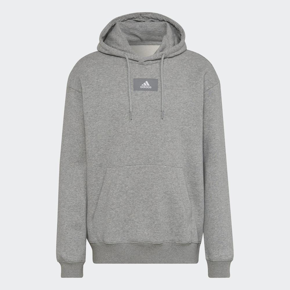 Mikina adidas Essentials Feelvivid Cotton Fleece Drop Shoulder Hoodie HK2830 - šedivé
