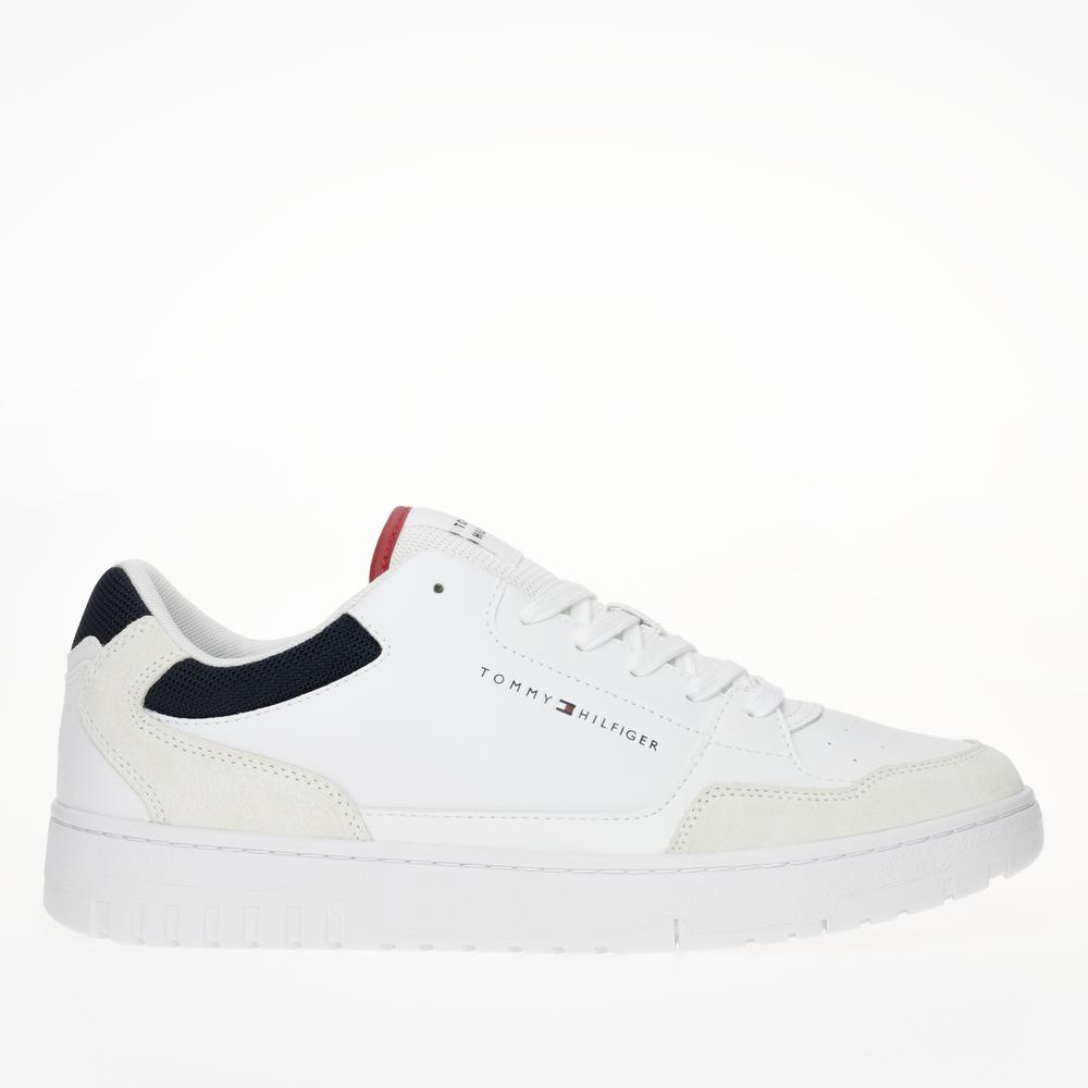 Boty Tommy Hilfiger Basket Core Lth Mix Ess FM0FM05058-YBS - bílé