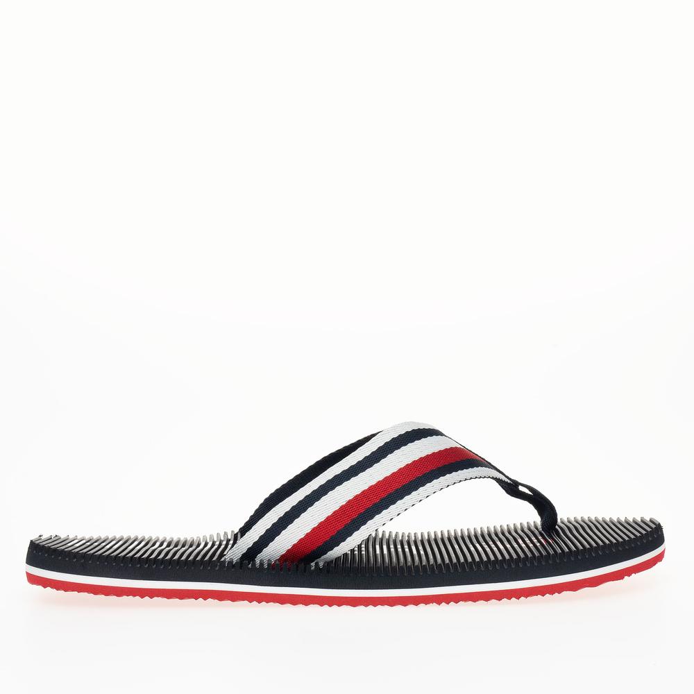 Žabky Tommy Hilfiger Massage Footbed Oly Beach Sandal FM0FM05025-DW5 - tmavě modrě