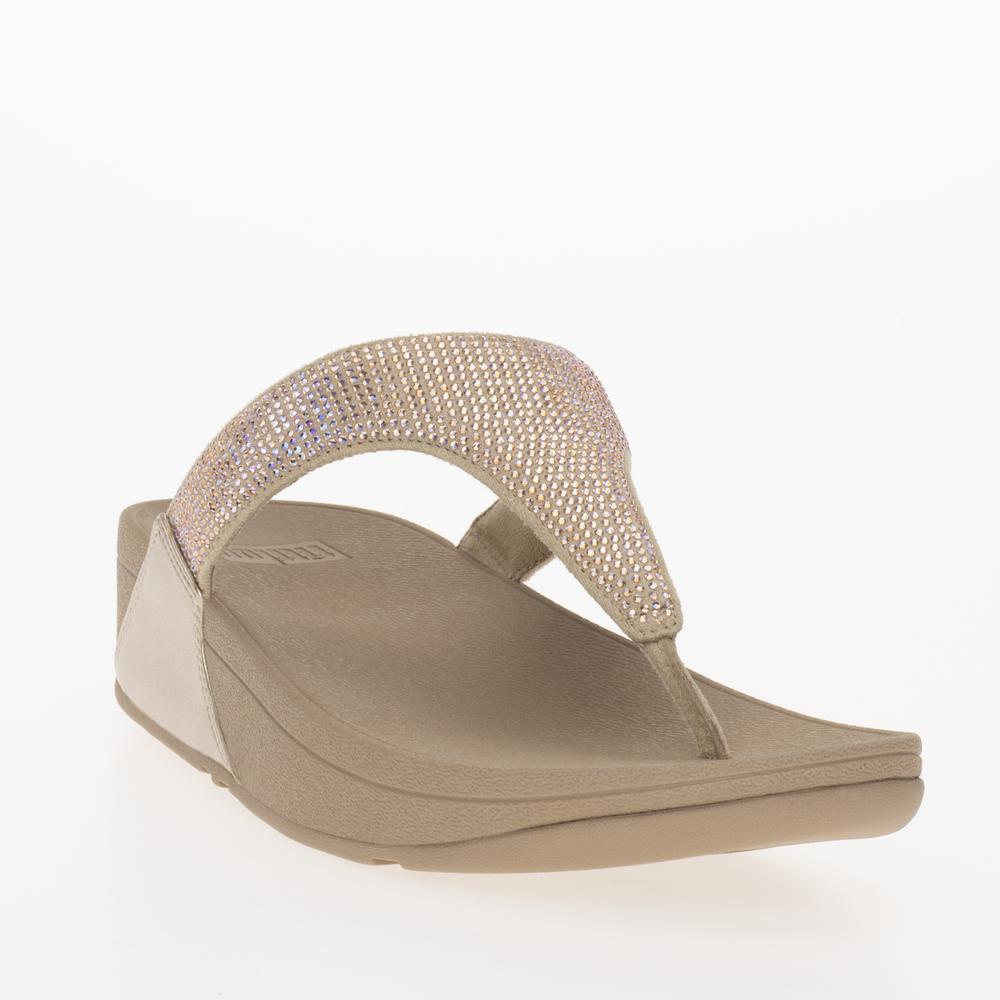 Žabky FitFlop Lulu Crystal Embellished Toe-Post Sandals EC5-A94 - béžové