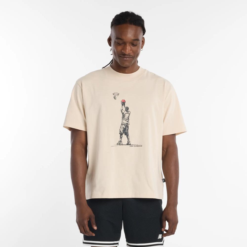 Pánské tričko New Balance MT53611BIS - béžové
