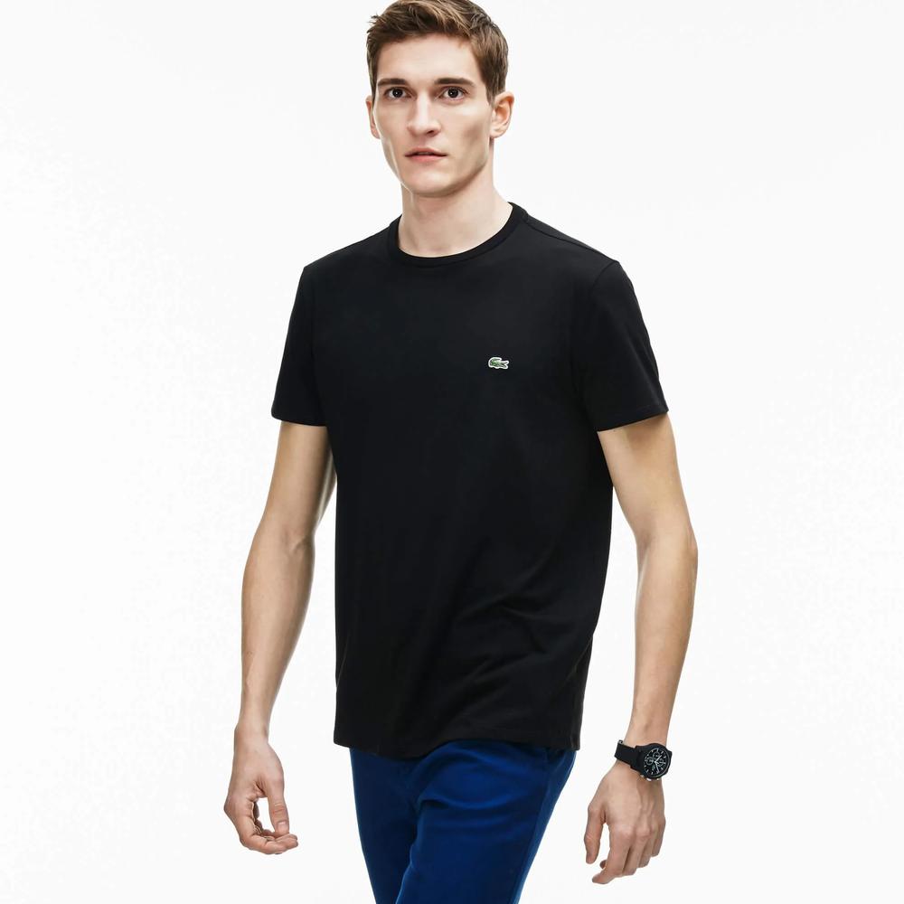 Tričko Lacoste Crew Neck Pime Cotton Jersey TH6709-031 - černé