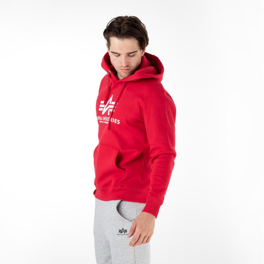 Sportovní mikina Alpha Industries Basic Hoody 178312328 - červené