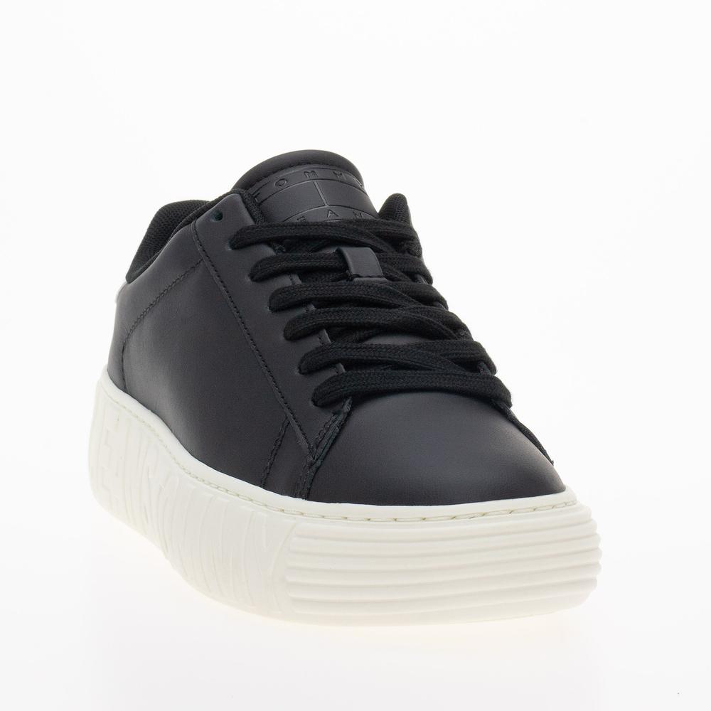 Boty Tommy Jeans TJW New Cupsole Leath LC EN0EN02273-BDS - černé