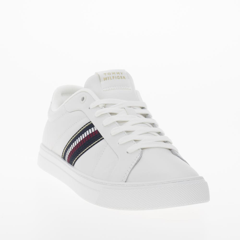 Boty Tommy Hilfiger Icon Court Sneakers Stripes FW0FW08110-YBL - bílé