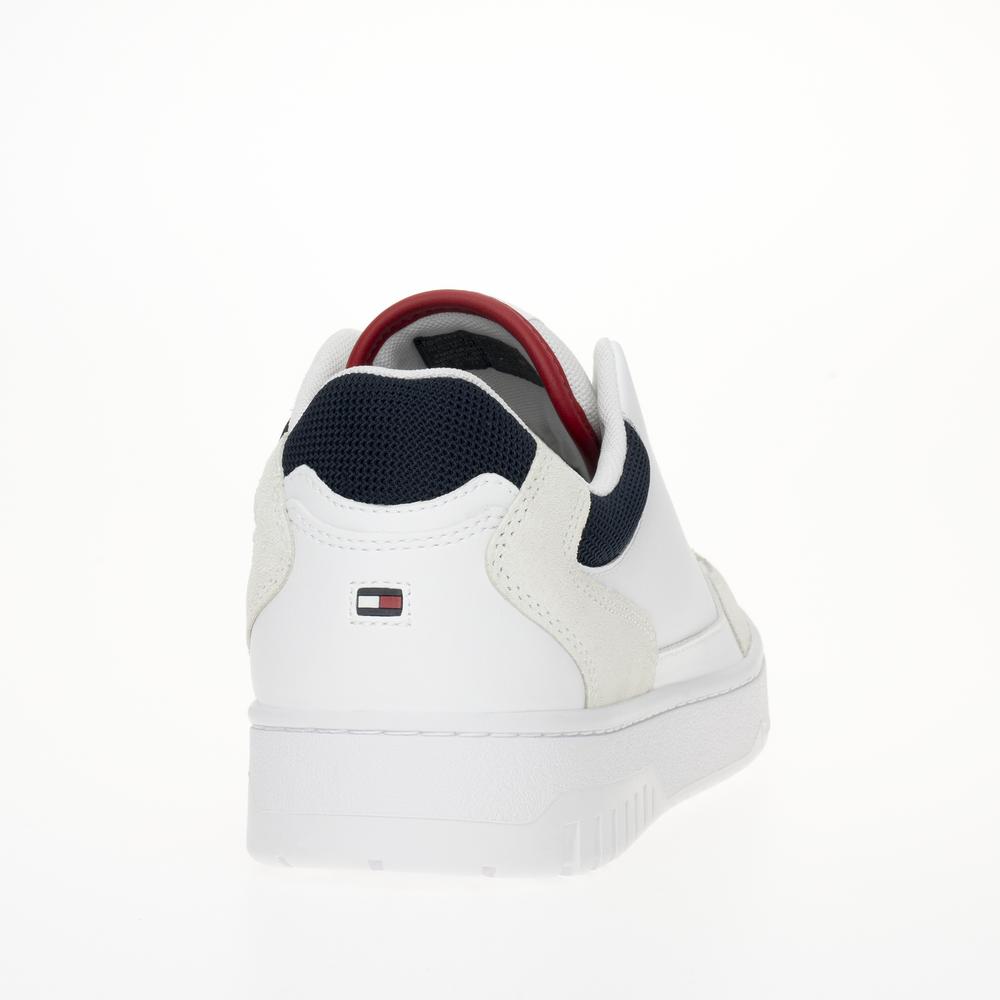 Boty Tommy Hilfiger Basket Core Lth Mix Ess FM0FM05058-YBS - bílé