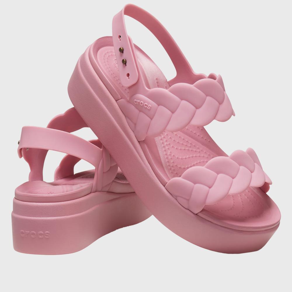 Žabky Crocs Brooklyn Woven Low Wedge 209977-6XX - růžové