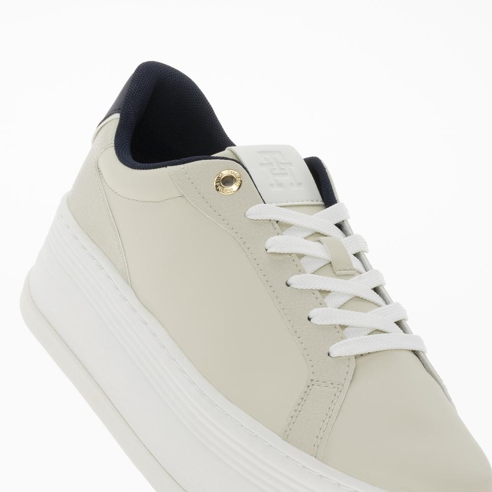 Boty Tommy Jeans Platform Sneaker Triangle FW0FW08115-ACG - béžové