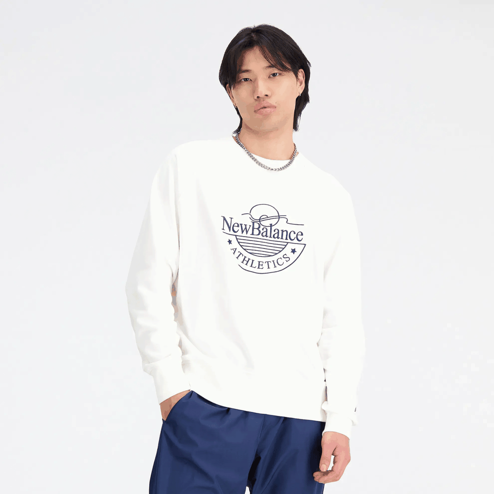 Pánská mikina New Balance MT33506SST - bílé