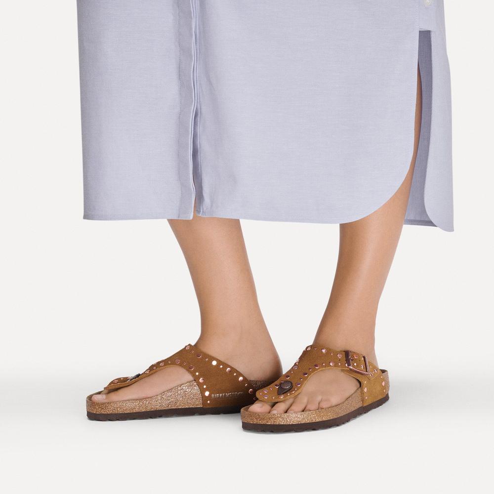 Dámské Žabky Birkenstock Gizeh Rivet 1031649 - hnedé