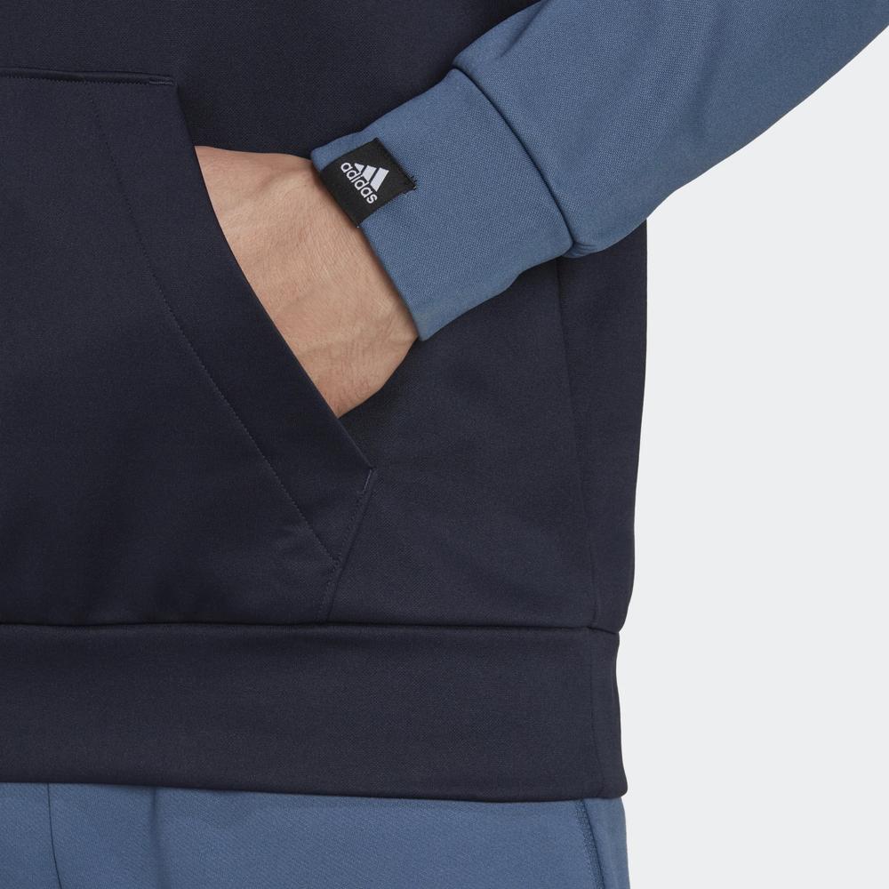 Mikina adidas Aeroready Game And Go Big Logo Hoodie HK9827 - tmavě modrě