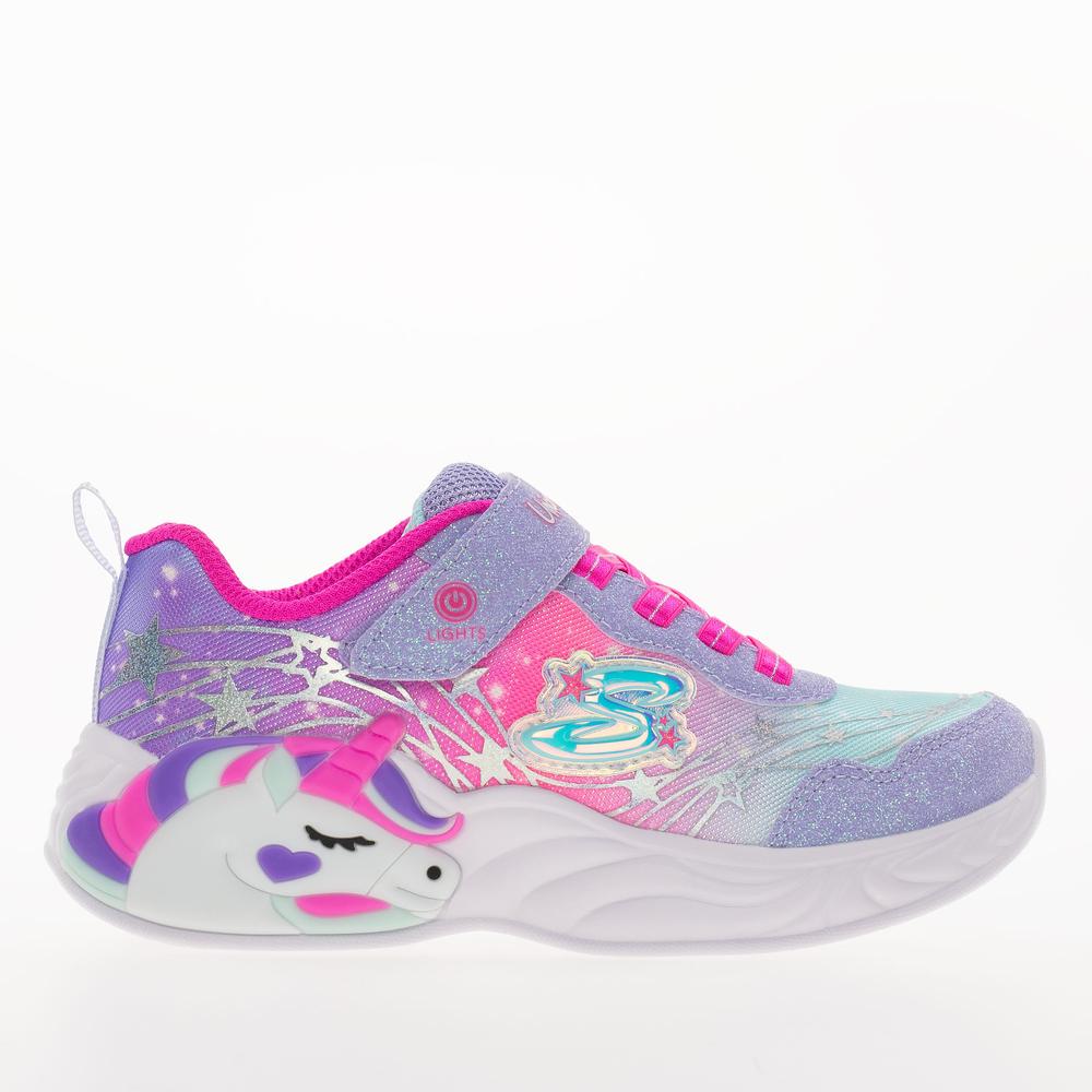 Boty Skechers S Lights Unicorn Dreams Wishful Magic 302299LLVHP - fialové