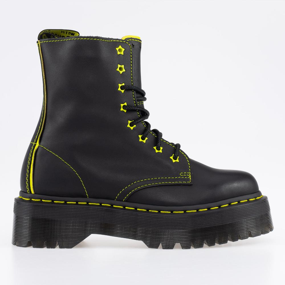 Boty Dr. Martens Jadon II Neon Star Leather Platform 27617002 - černé