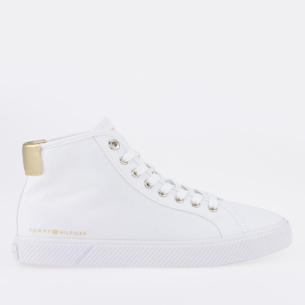 Boty Tommy Hilfiger Essential Highcut FW0FW07120-YBS - bílé