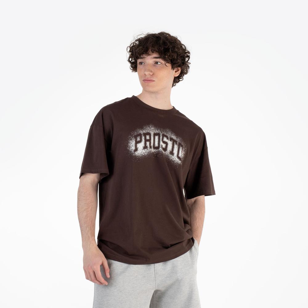 Tričko Prosto Jung Dark KL251MTEE1093 - hnědé