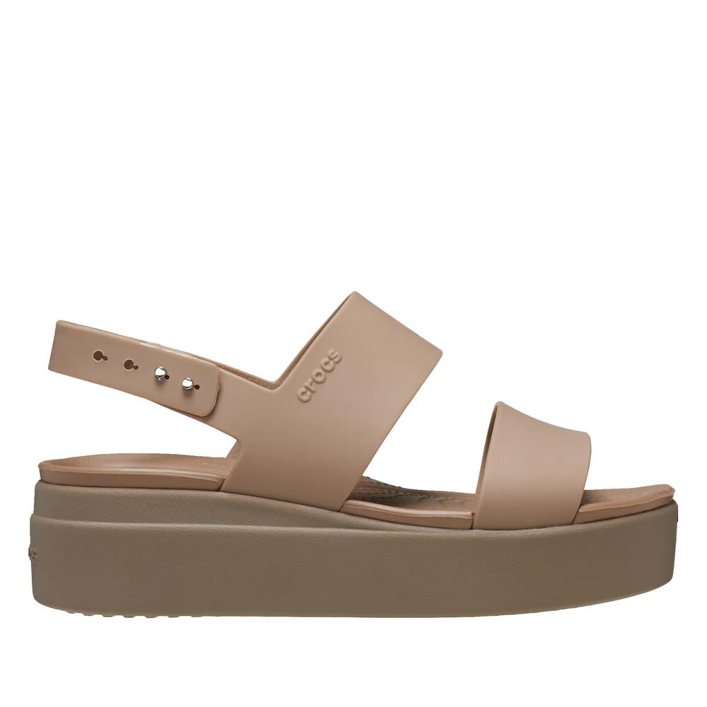 Žabky Crocs Brooklyn Low Wedge 206453-2EL - béžové