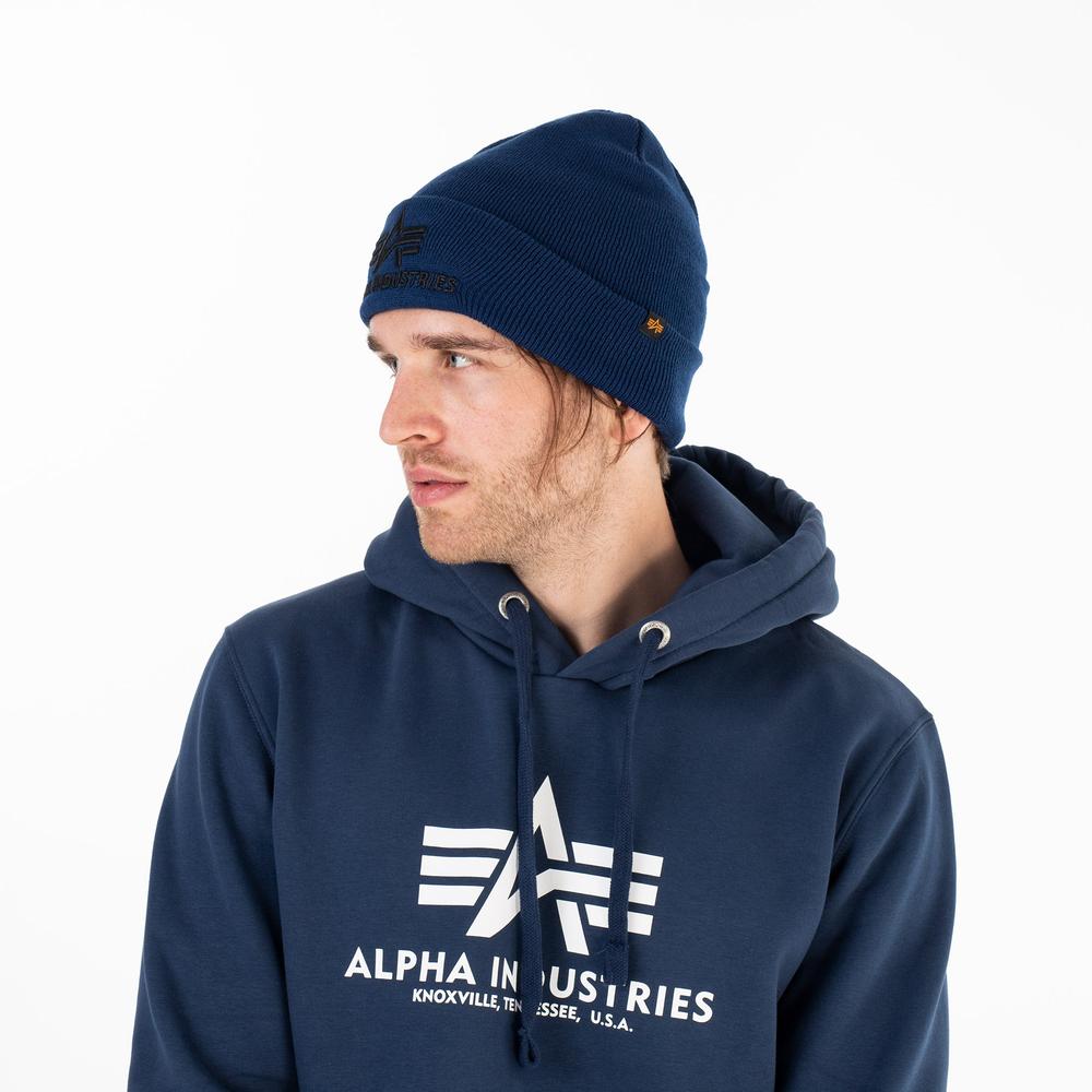 Čepice Alpha Industries 3D Beanie 16891007 - modré