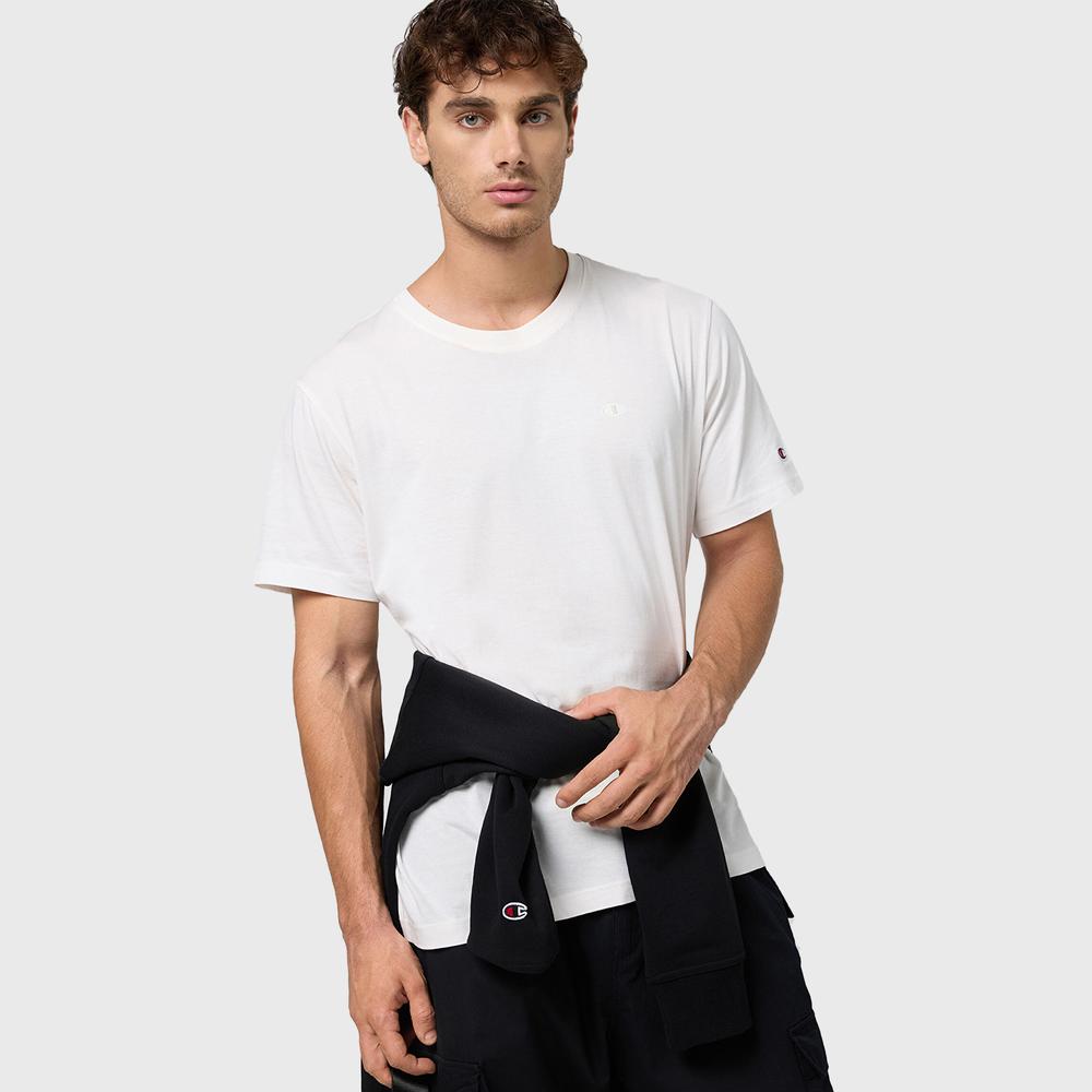 Tričko Champion Tonal Logo Crewneck 220278-WW036 - bílé