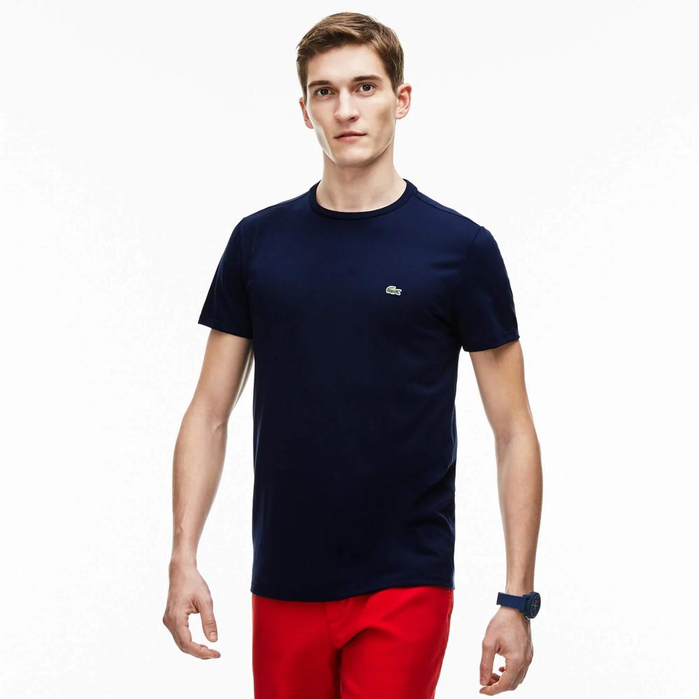 Tričko Lacoste Crew Neck Pime Cotton Jersey TH6709-166 - tmavě modrě