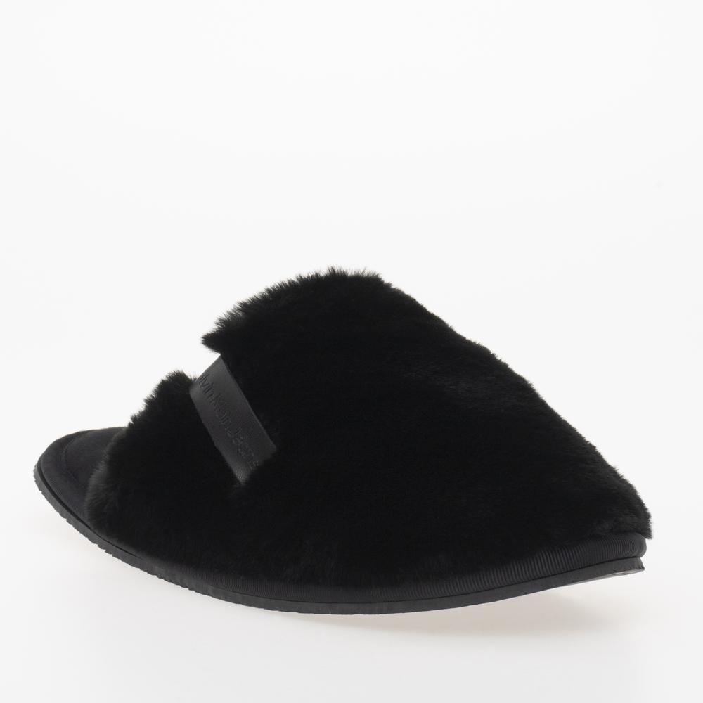 Boty Calvin Klein Hotel Slipper Fur After Glow YW0YW01593-0GJ - černé