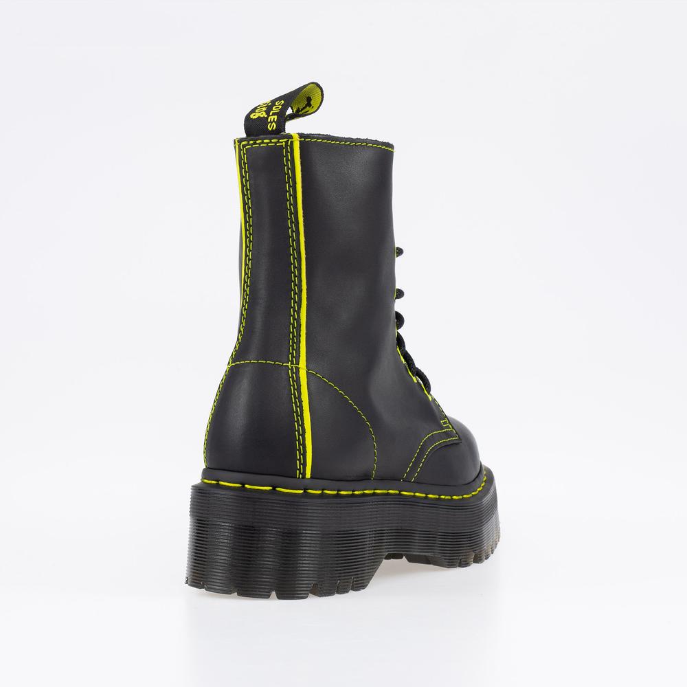 Boty Dr. Martens Jadon II Neon Star Leather Platform 27617002 - černé