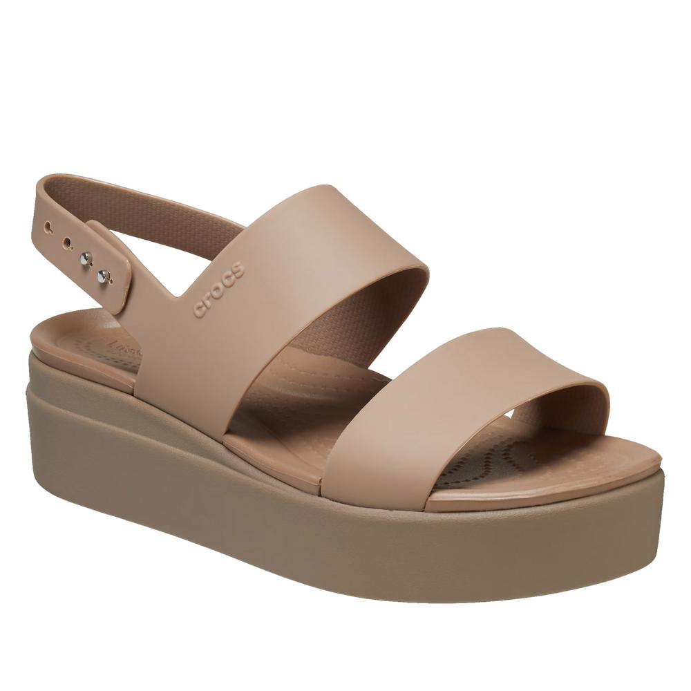 Žabky Crocs Brooklyn Low Wedge 206453-2EL - béžové