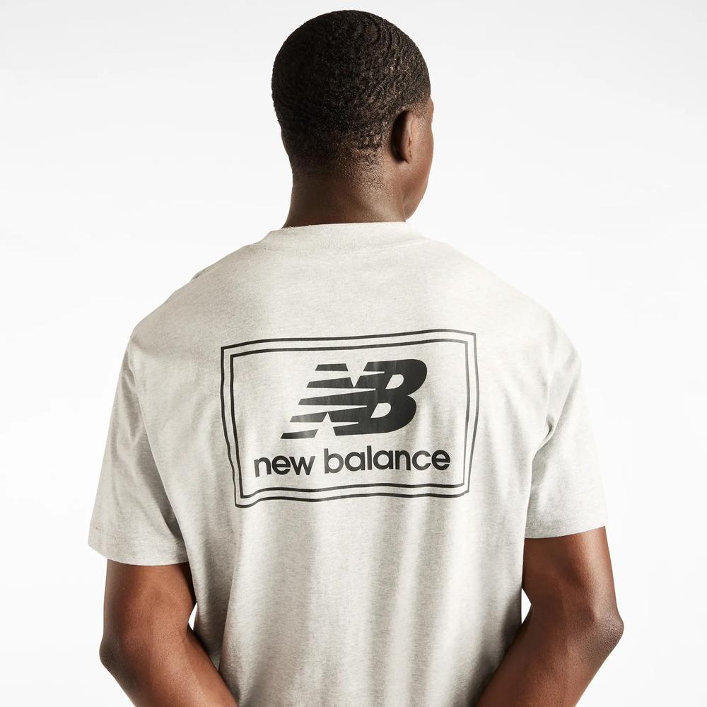 Pánské tričko New Balance Woven Label MT53928AGM - šedivé