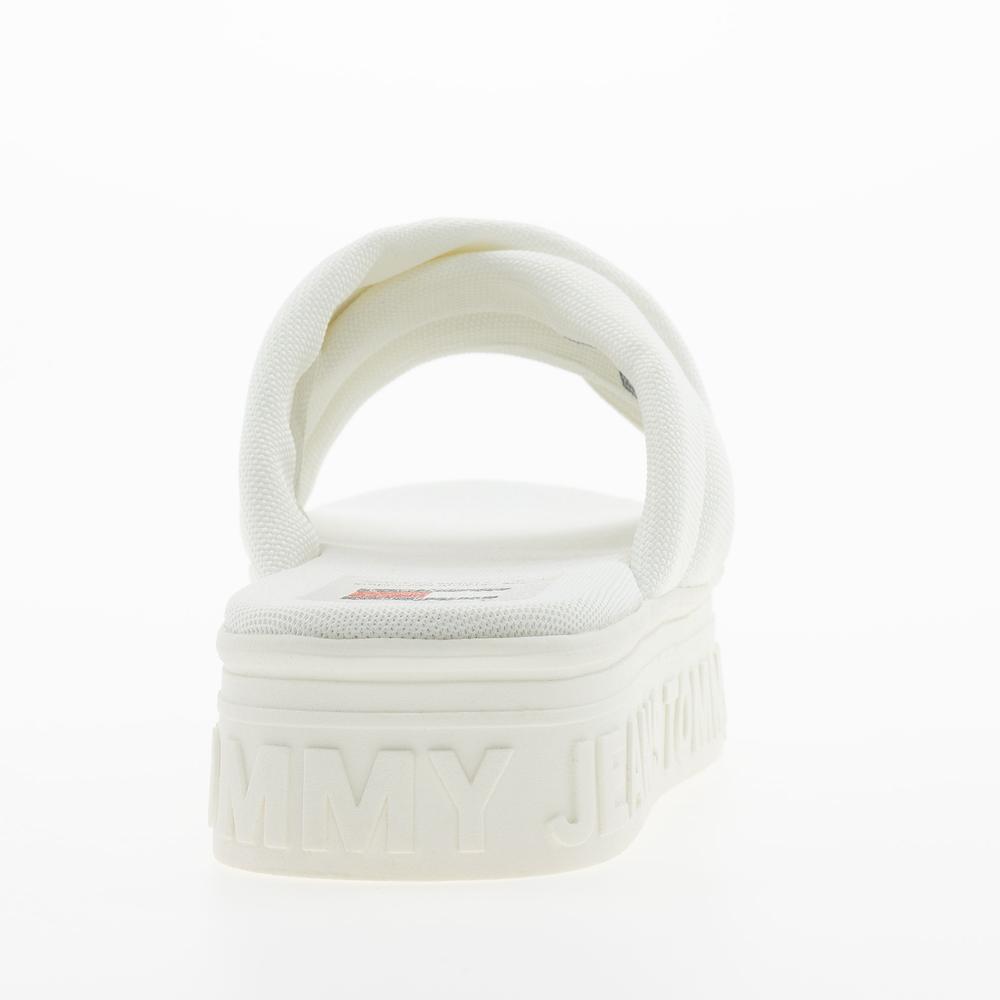 Žabky Tommy Jeans Lettering Flatform EN0EN02465-YBL - bílé