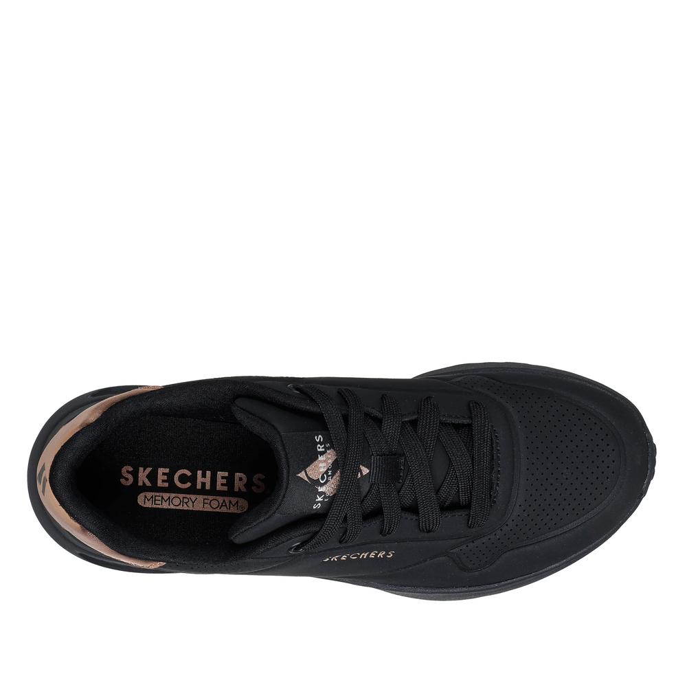 Boty dámské Skechers Uno Lite Shimmer Along 177291BBK - černé