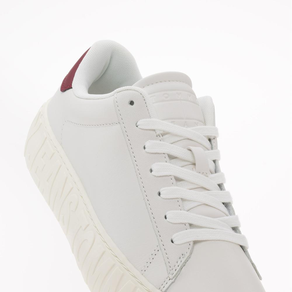 Boty Tommy Jeans TJW New Cupsole Leath LC EN0EN02273-YBL - bílé