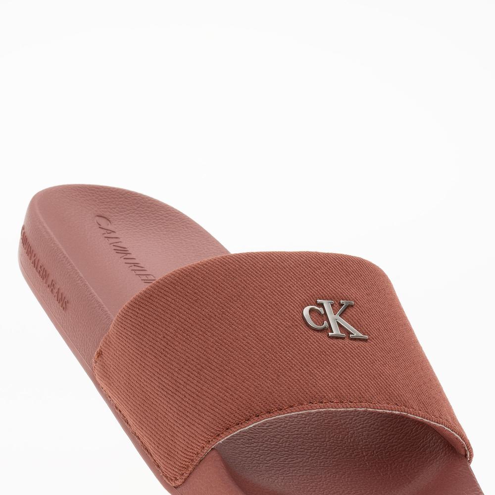 Žabky Calvin Klein Slide Monogram Hardware YW0YW01713-GAM - oranžové