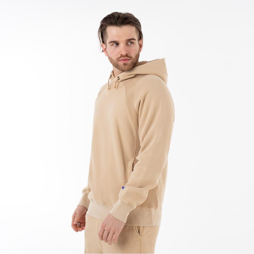 Mikina Champion Waffle Insert Reverse Weave Hoodie 218643-MS039 - béžové