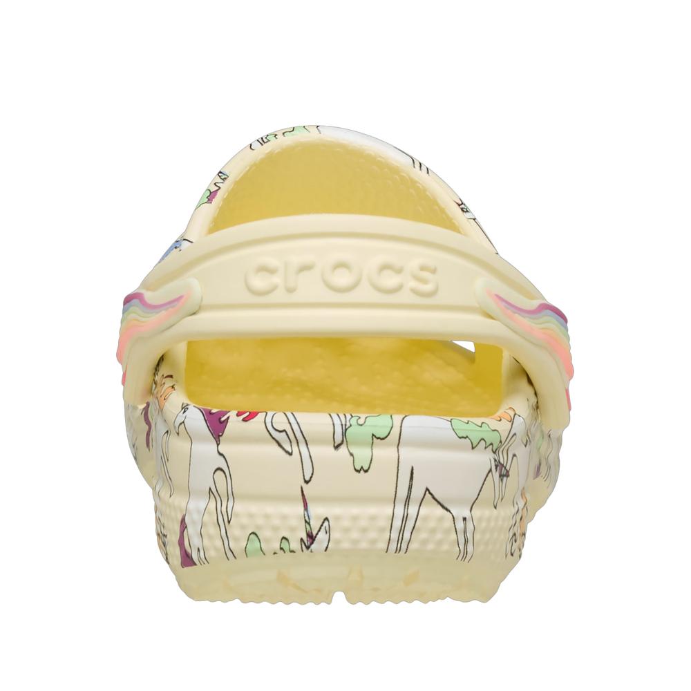 Žabky pro mládež Crocs Classic Unicorn Graphic Clog 212515-7CJ - béžové