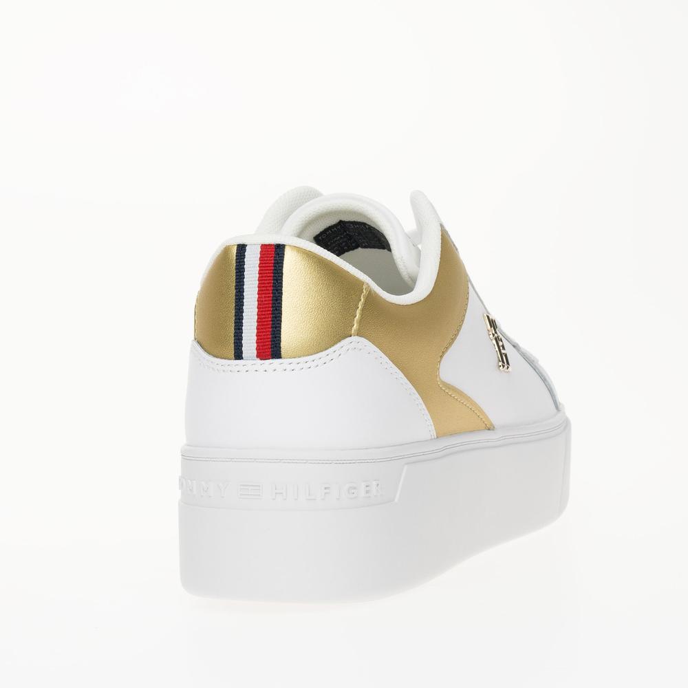 Boty Tommy Hilfiger Platform Court FW0FW08073-0K6 - bílé