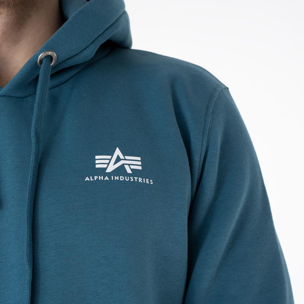 Mikina Alpha Industries Basic Hoody Small Logo 196318678 - modré